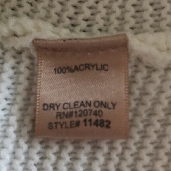 🩷Mystree | Women’s ivory long sleeve zip front cable knit cardigan sweater, sz S - Picture 3 of 14